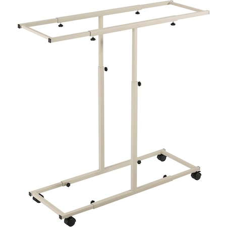 Interion By Global Industrial Mobile Rack, White, Steel, 16 in W, 39 to 53 in H, 26 to 38 in D 316111